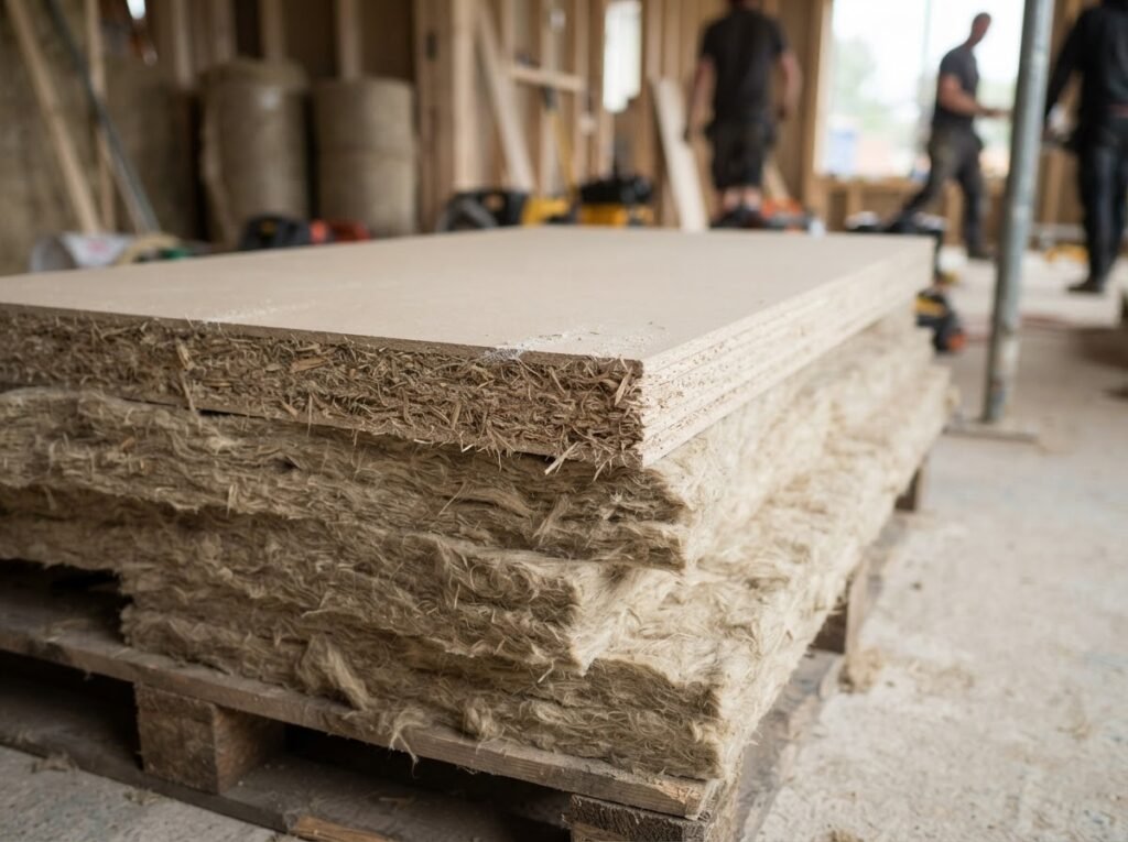 Natural hemp fiber insulation batts and pressed bio-composite building boards